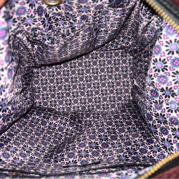 Vera Bradley Mini Carson Hobo Quilted Chocolate Velvet Maroon Shoulder - Picture 5 of 7